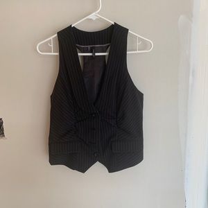 Juniors black pinstripe vest.
